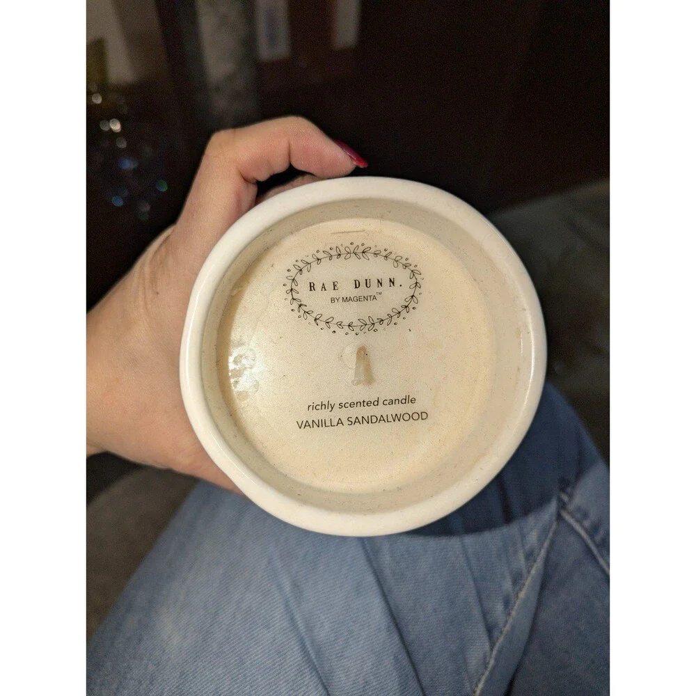 Rae Dunn SPOOKY 13.2 oz Ceramic Candle‎ Scented Vanilla Sandalwood